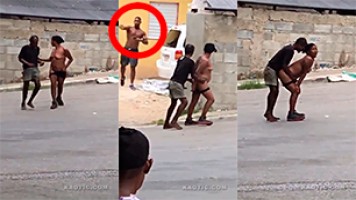 Le tiran piedra - Vagabundos Dominicanos singando en medio de la calle del barrio
