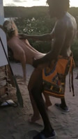 French MILF fucked by an african tribe man