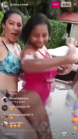 Muchas chapiadora dominicanas en un piscina party desacatas