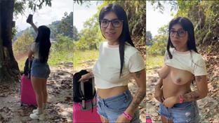 Lost Jessica Osorio gets excited with a stranger and lets him fuck her outdoors