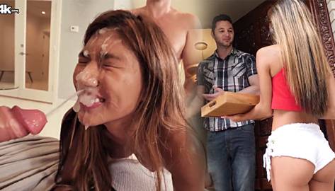 Clara Trinity fucked by two guys who expelled the largest amount of semen on her face