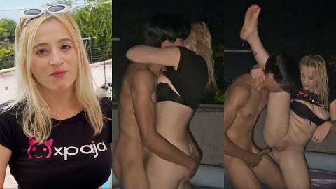 Sexo en la piscina: Ella se deja llevar por un desconocido para follar toda la noche