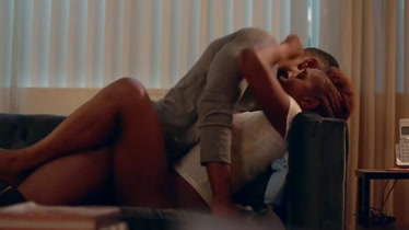 Issa Rae hard fuck with internal cumshot on the couch