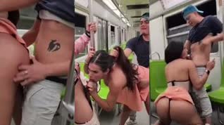 Trans tienendo sexo en el Metro CDM